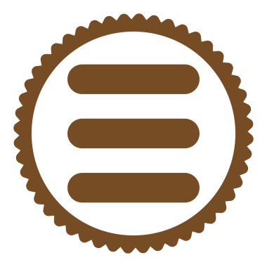 Yığın düz kahverengi renk yuvarlak damga simgesi