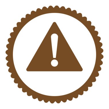 Uyarı düz kahverengi renk yuvarlak damga simgesi