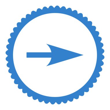 Ok ekseni X düz kobalt renk yuvarlak damga simgesi