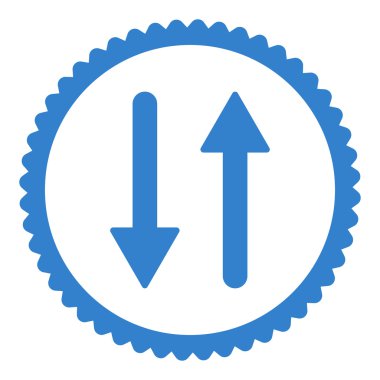 Oklar Exchange dikey düz kobalt renk yuvarlak damga simgesi