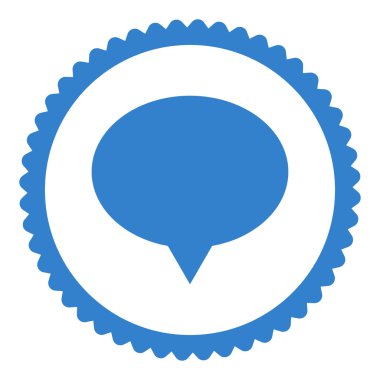 Büyük başlık düz kobalt rengi pul simgesi yuvarlak