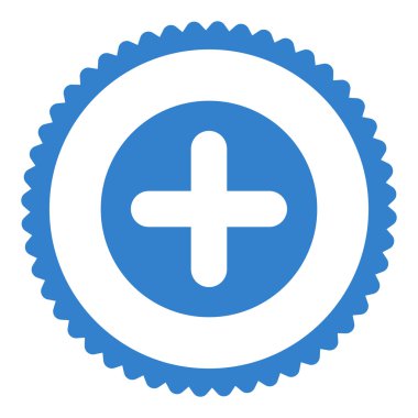 Düz kobalt renk yuvarlak damga simgesini oluşturmak