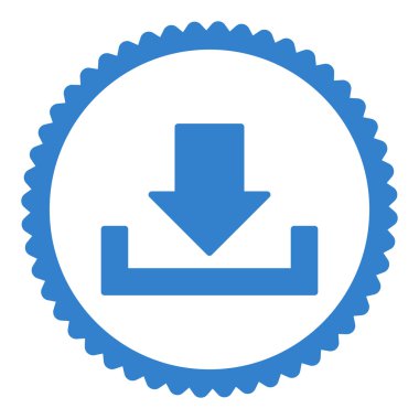 Düz kobalt rengi pul simgesi yuvarlak indir