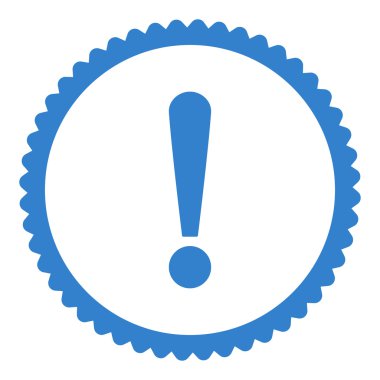 Ünlem işareti kobalt rengi pul simgesi yuvarlak düz