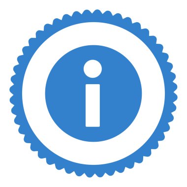 Bilgi düz kobalt renk yuvarlak damga simgesi