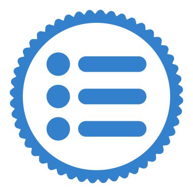 Öğeleri düz kobalt renk yuvarlak damga simgesi