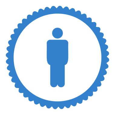 Adam düz kobalt renk yuvarlak damga simgesi