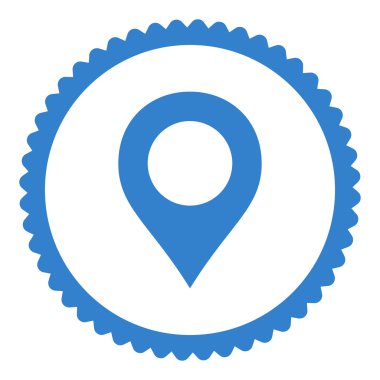 İşaret düz kobalt rengi yuvarlak damga simge göster