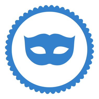 Gizlilik maske düz kobalt rengi yuvarlak damga simgesi