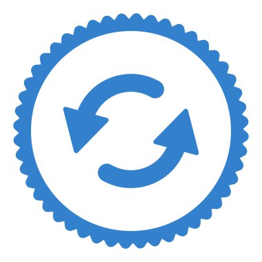 Saatin tersi yönde düz kobalt rengi pul simgesi yuvarlak Yenile