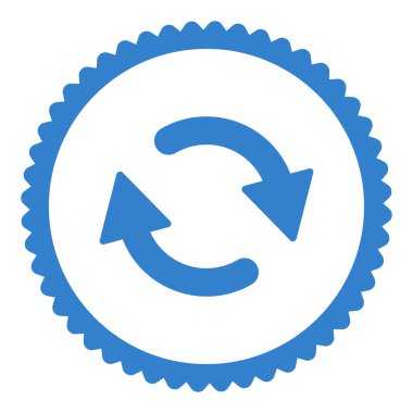 Düz kobalt rengi pul simgesi yuvarlak Yenile