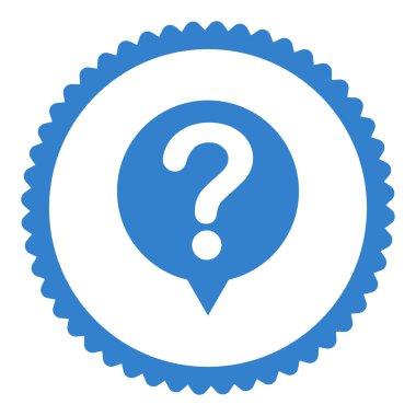 Durum düz kobalt renk yuvarlak damga simgesi