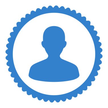 Kullanıcı düz kobalt rengi yuvarlak damga simgesi