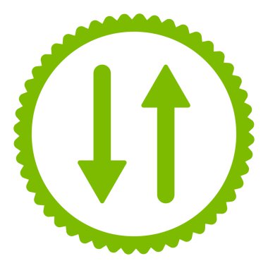 Oklar Exchange dikey düz eko yeşil renk yuvarlak damga simgesi