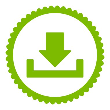 Düz eko yeşil renk yuvarlak damga simge indir