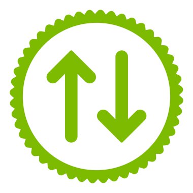 Düz eko yeşil renklendirebilir yuvarlak damga simgesi