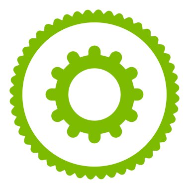 Vites düz eko yeşil renk yuvarlak damga simgesi