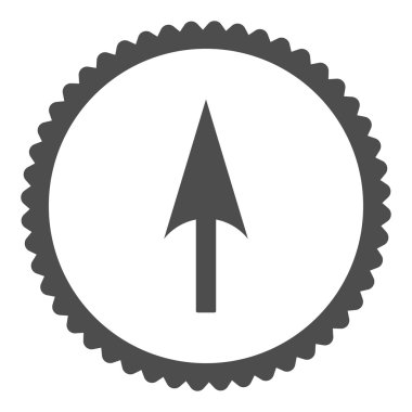 Ok eksen Y düz gri renk yuvarlak damga simgesi