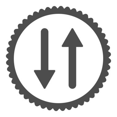 Oklar Exchange dikey düz gri renk yuvarlak damga simgesi