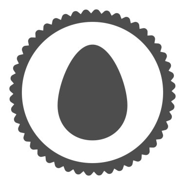 Yumurta düz gri renk yuvarlak damga simgesi