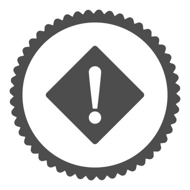 Hata düz gri rengi yuvarlak damga simgesi