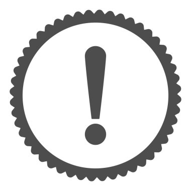 Ünlem işareti gri renkli pul simgesi yuvarlak düz