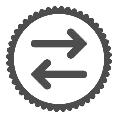 Fiske vurmak yatay düz gri renkli yuvarlak damga simgesi