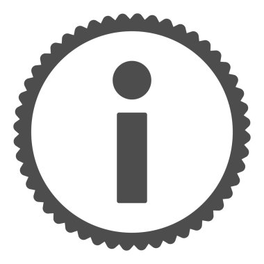 Bilgi düz gri renk yuvarlak damga simgesi