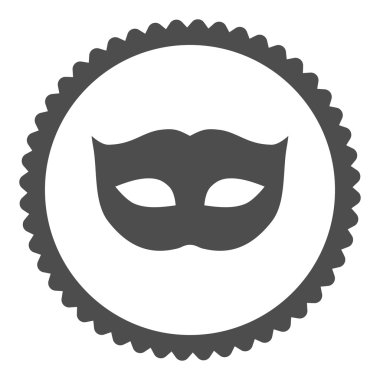 Gizlilik maske düz gri rengi yuvarlak damga simgesi