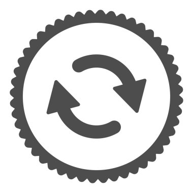 Yenileme düz gri renk yuvarlak damga simgesi