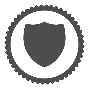 Kalkan düz gri renk yuvarlak damga simgesi