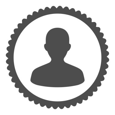 Kullanıcı düz gri renk yuvarlak damga simgesi