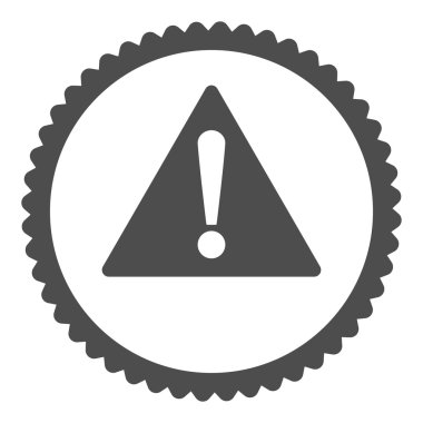 Damga simgesi yuvarlak düz gri renkli uyarı