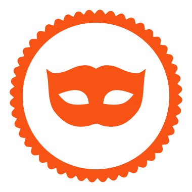 Gizlilik maske düz turuncu rengi yuvarlak damga simgesi