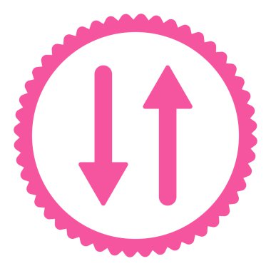 Oklar Exchange dikey düz pembe renk yuvarlak damga simgesi