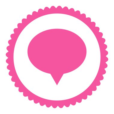 Afiş düz pembe renkli yuvarlak damga simgesi