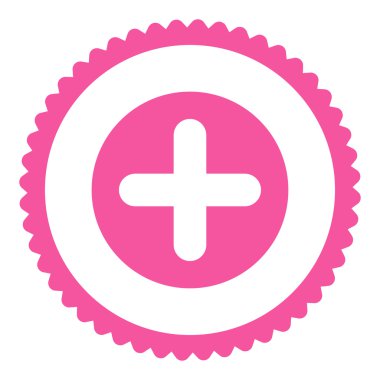 Damga simgesi yuvarlak düz pembe renk oluşturma