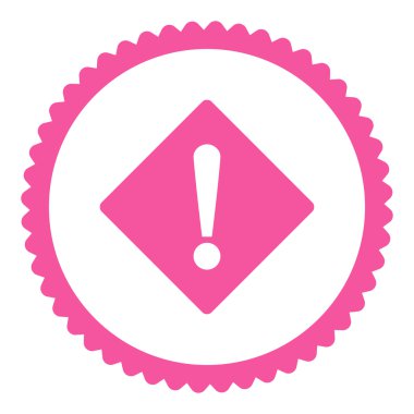 Hata düz pembe rengi yuvarlak damga simgesi