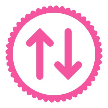 Fiske vurmak düz pembe renkli yuvarlak damga simgesi