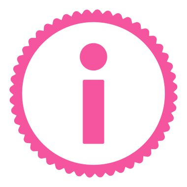Bilgi düz pembe renk yuvarlak damga simgesi