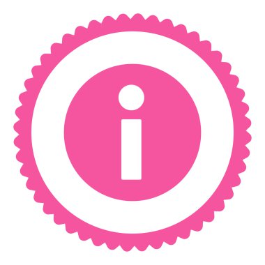 Bilgi düz pembe renk yuvarlak damga simgesi