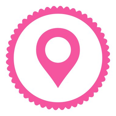 Yuvarlak damga simgesini işaret düz pembe rengi göster