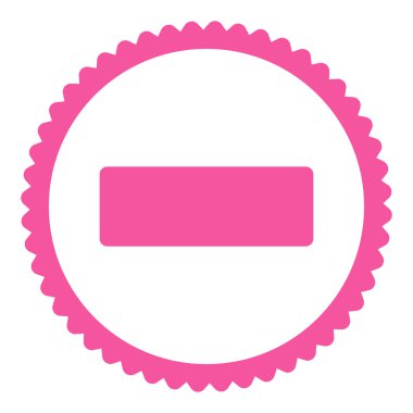 Düz pembe renkli pul simgesi yuvarlak