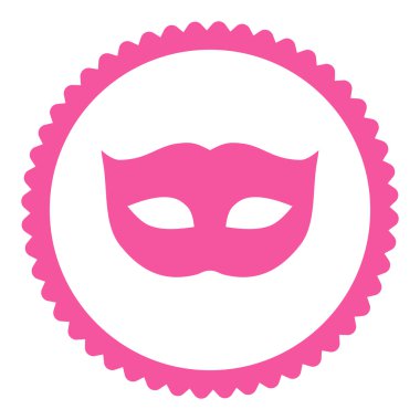 Gizlilik düz pembe maske rengi yuvarlak damga simgesi