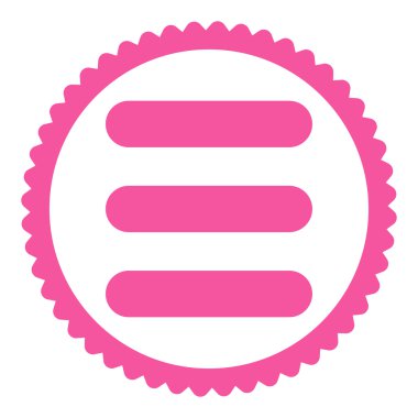 Yığın düz pembe renk yuvarlak damga simgesi