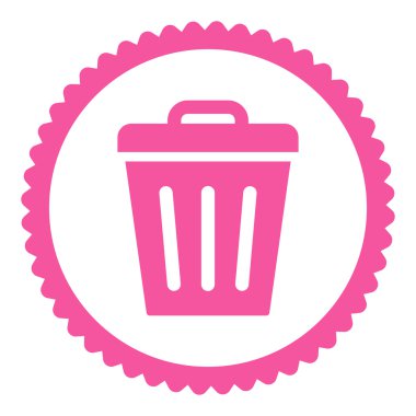 Çöp Can düz yuvarlak damga simgesi pembe renk