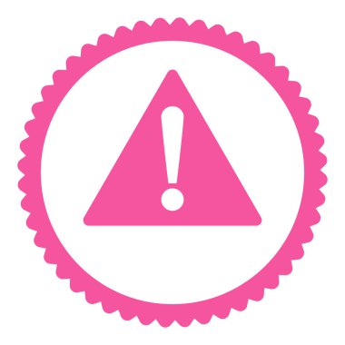 Damga simgesi yuvarlak düz pembe renkli uyarı