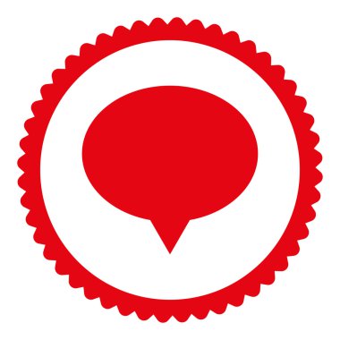 Afiş düz kırmızı renk yuvarlak damga simgesi