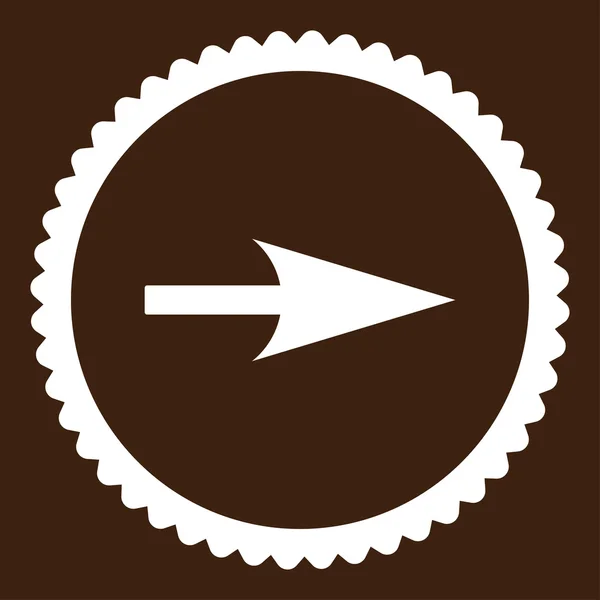 Arrow Axis X flat white color round stamp icon — Stock Photo, Image