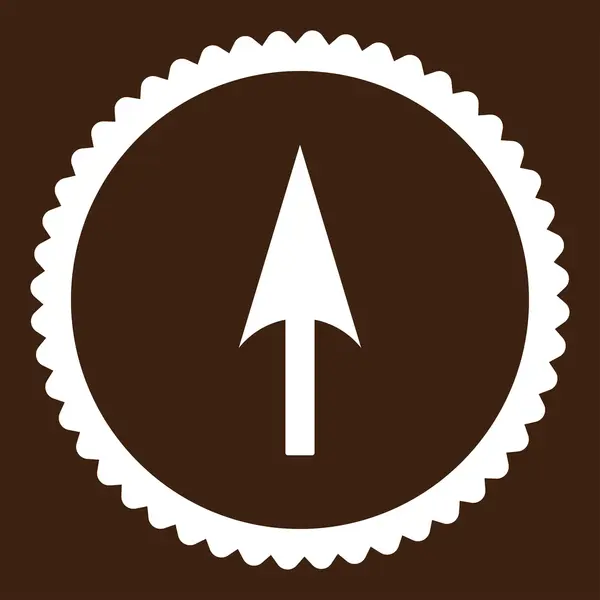 Flecha Axis Y plana de color blanco icono de sello redondo — Foto de Stock